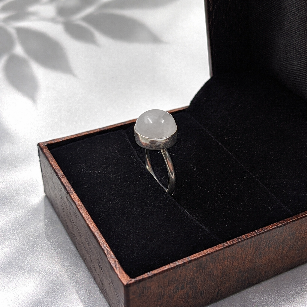 Silver Plated Adjustable Round Statement Ring for Women RIN44-SLV