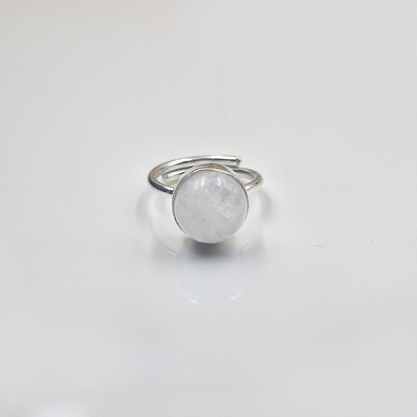 Silver Plated Adjustable Round Statement Ring for Women RIN44-SLV