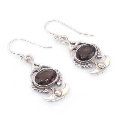 925 Sterling Silver Whisky Quartz Cut drop Earring 1" to 2" SE-612