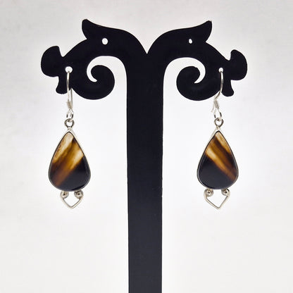 Botswana Agate Teardrop Earrings 925 Silver Handmade Jewelry SEAR-593