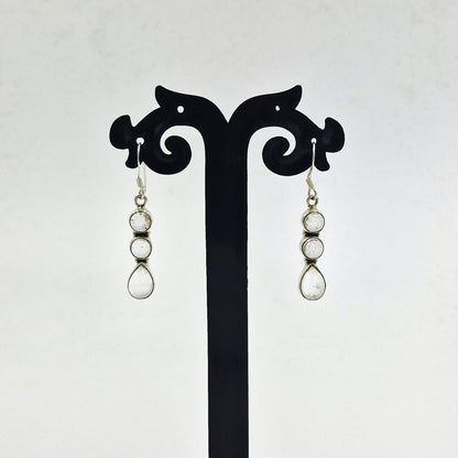 Clear Quartz Silver Drop Earrings Handmade Crystal Jewelry SEAR-616