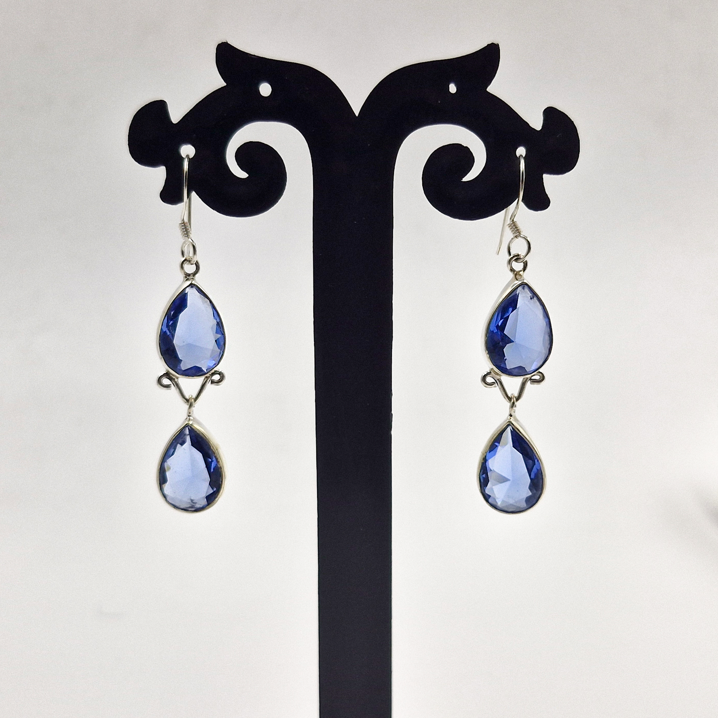 Tanzanite Teardrop Dangle Earrings in Sterling Silver SEAR-640