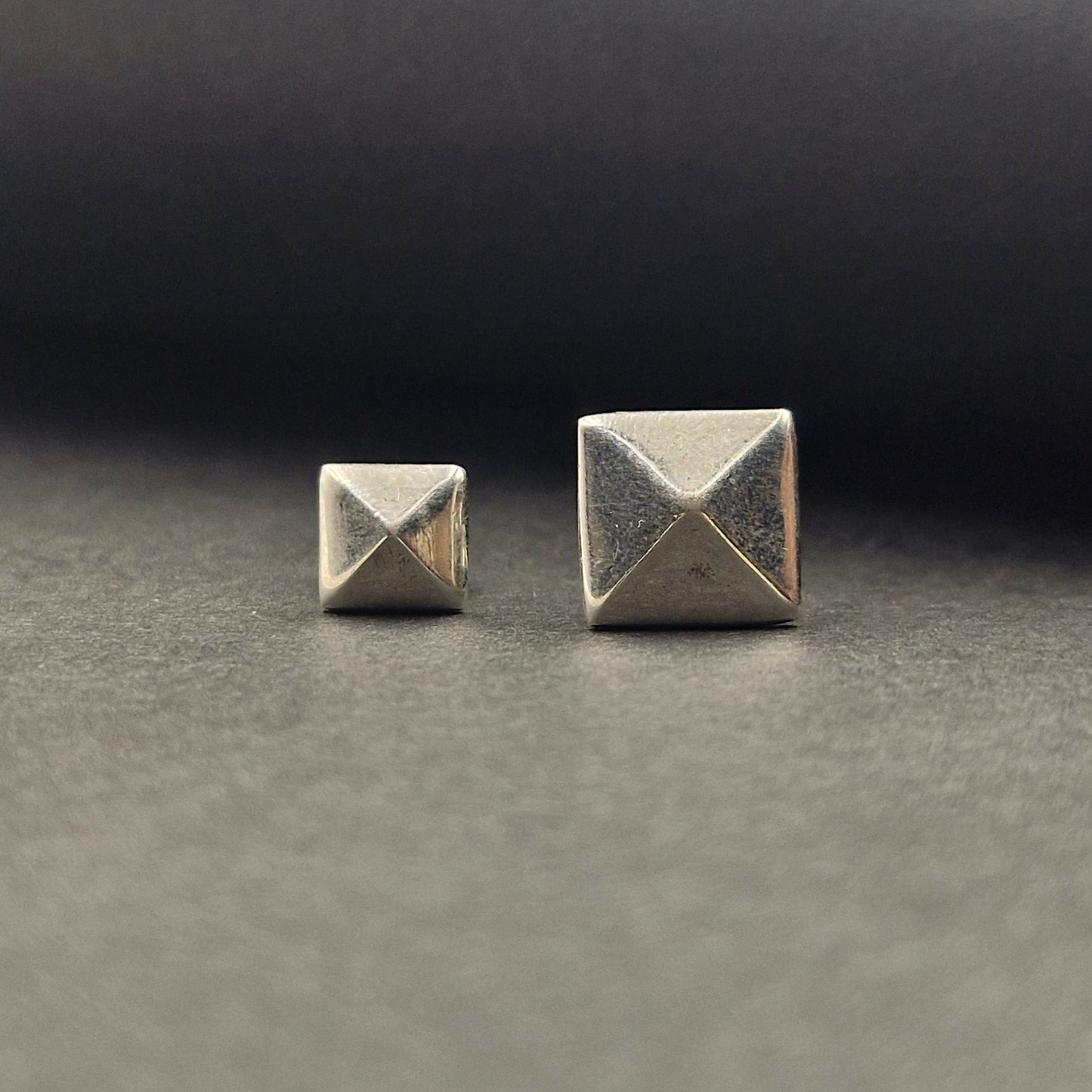 Sterling Silver 10mm Pyramid Stud Earrings|Minimalist Geometric Studs SEAR-884