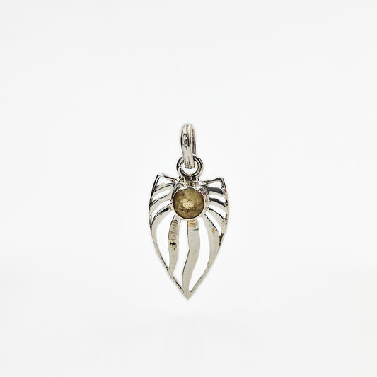 925 Sterling Silver Citrine Leaf Pendant Nature Inspired Boho Jewelry SPEN-131