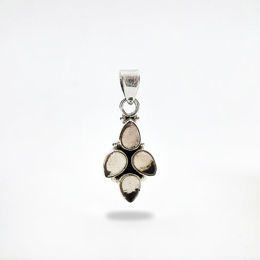 925 Sterling Silver Smoky Quartz Cluster Pendant Boho Statement Jewelry SPEN-137