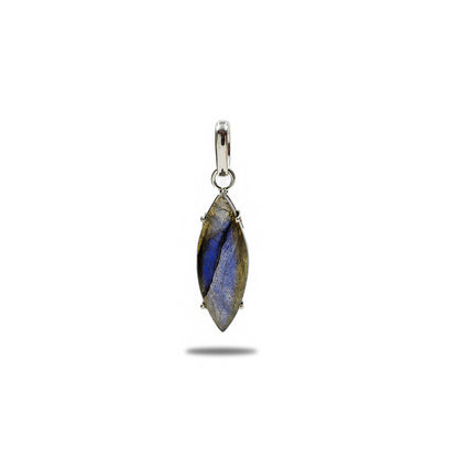 925 Sterling Silver Marquise Labradorite Pendant Blue Flash Gemstone SPEN-430