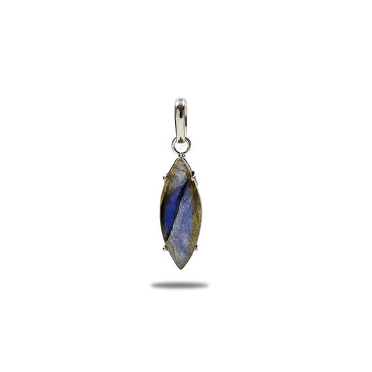 925 Sterling Silver Marquise Labradorite Pendant Blue Flash Gemstone SPEN-430