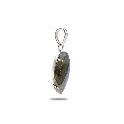 925 Sterling Silver Marquise Labradorite Pendant Blue Flash Gemstone SPEN-430