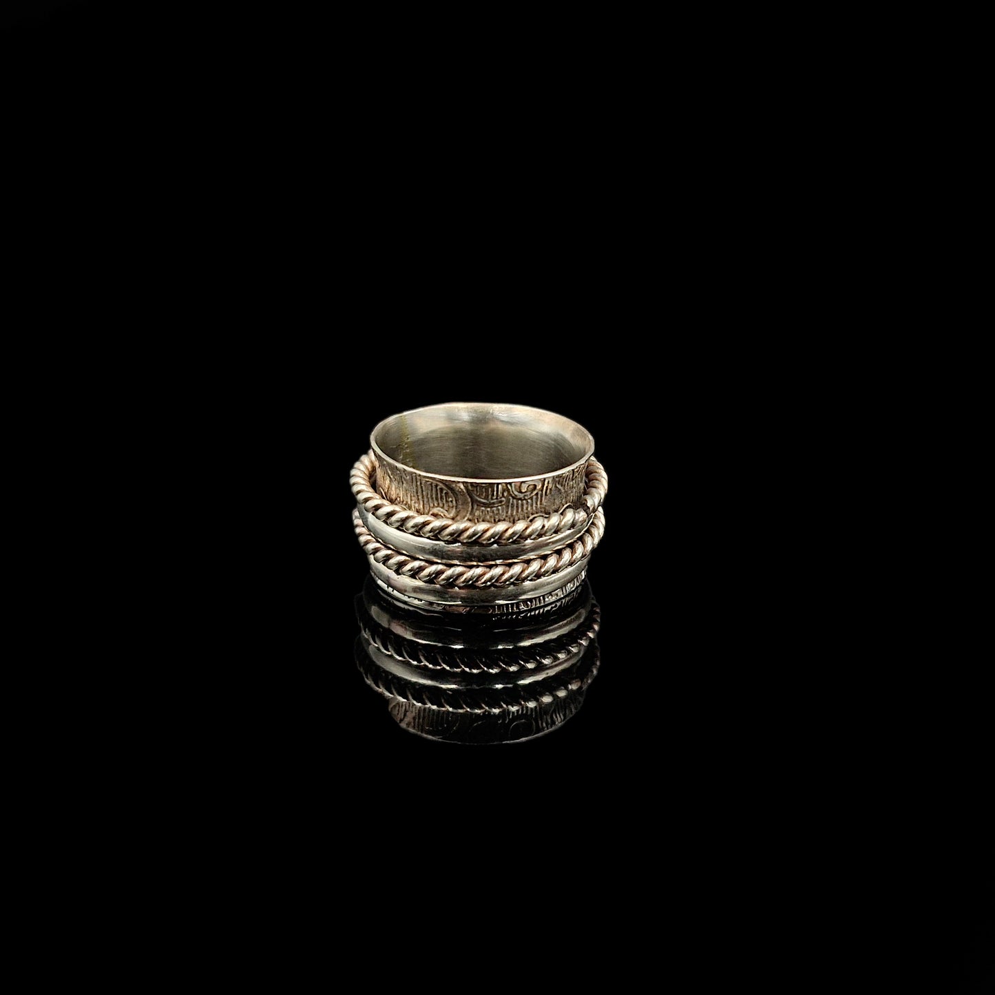 Vintage 4 Band Twisted Spinner Ring Unisex SPRIN01-BRS