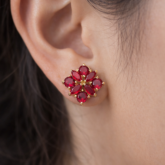 Prong Beauty Gold Plated Stud Earrings ST04-GLD