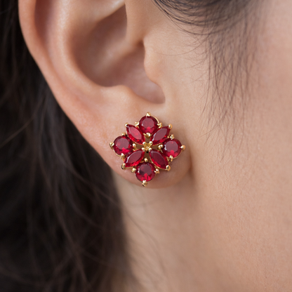 Prong Beauty Gold Plated Stud Earrings ST04-GLD