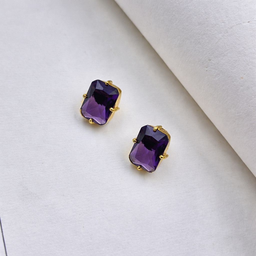 Minimal Geometric Stud Earrings for Women Elegant Jewelry ST08-GLD