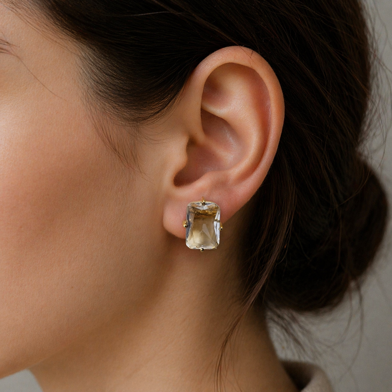 Minimal Geometric Stud Earrings for Women Elegant Jewelry ST08-GLD