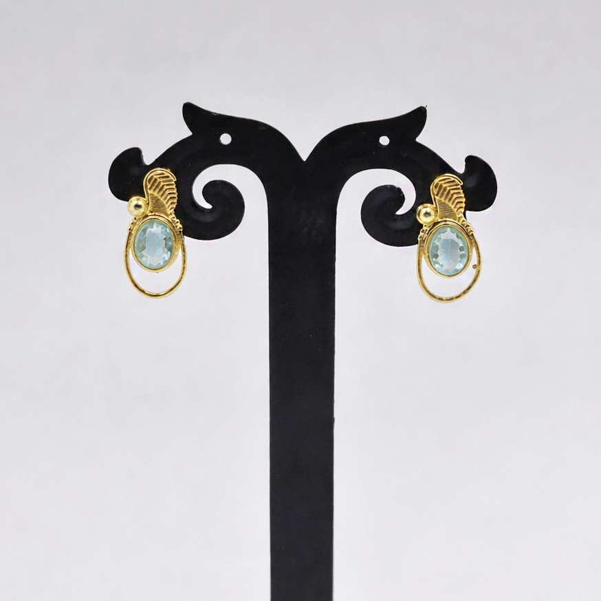Gold Oval Drop Earrings for Women Minimal Elegant Jewelry ST09-GLD