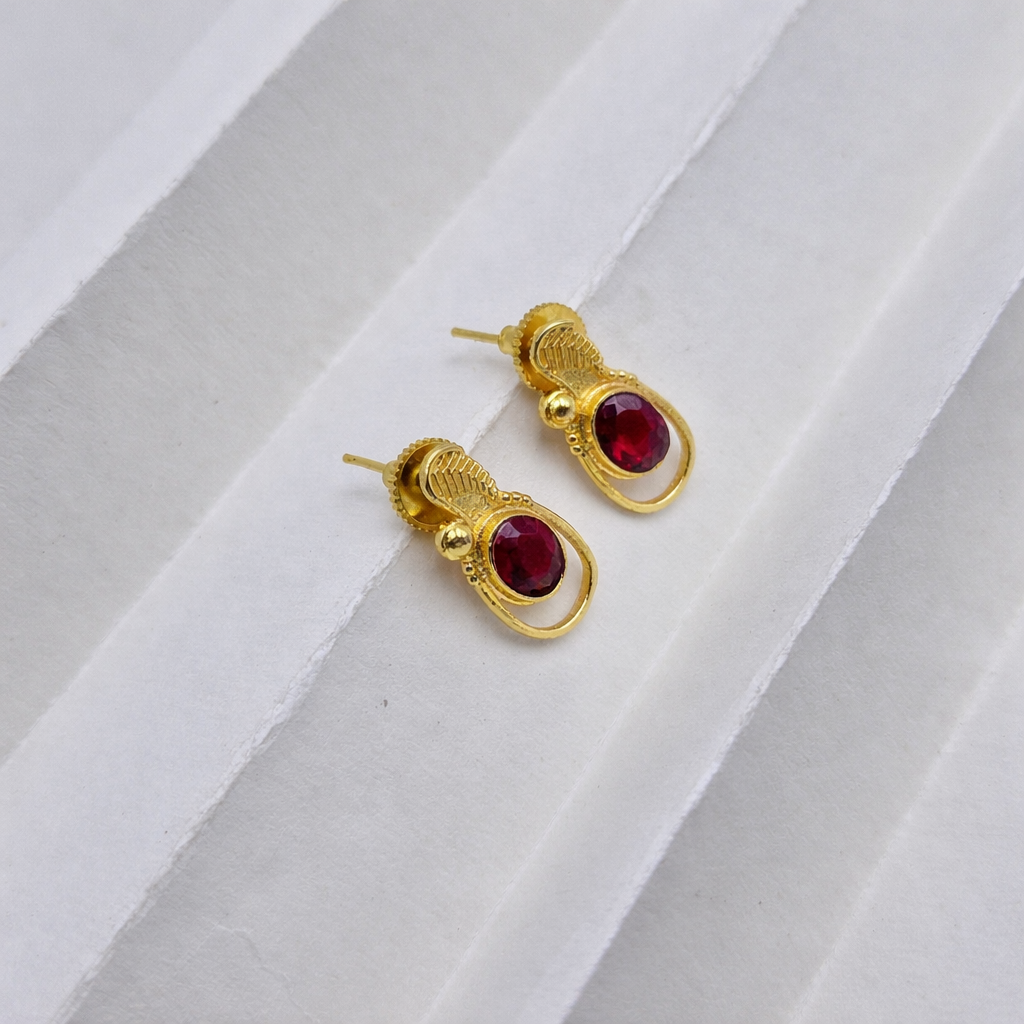 Gold Oval Drop Earrings for Women Minimal Elegant Jewelry ST09-GLD