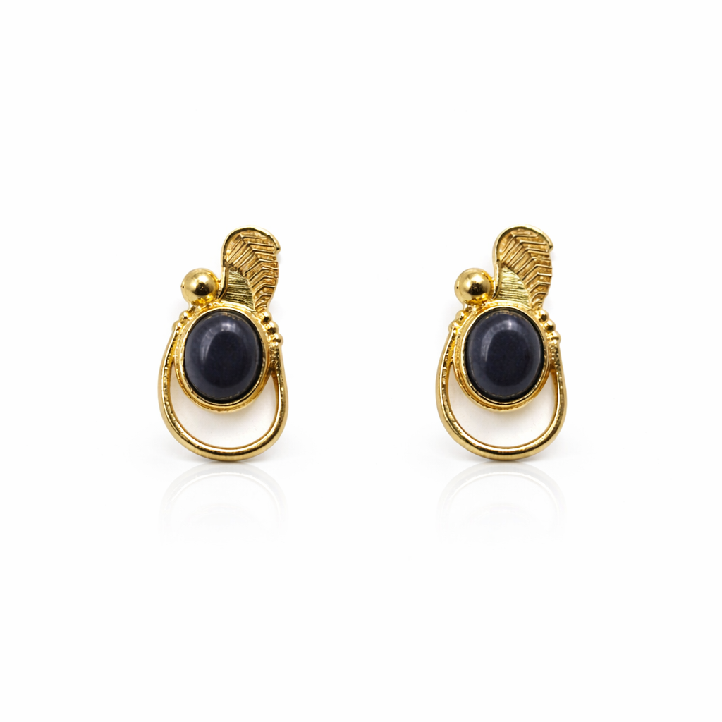 Gold Oval Drop Earrings for Women Minimal Elegant Jewelry ST09-GLD