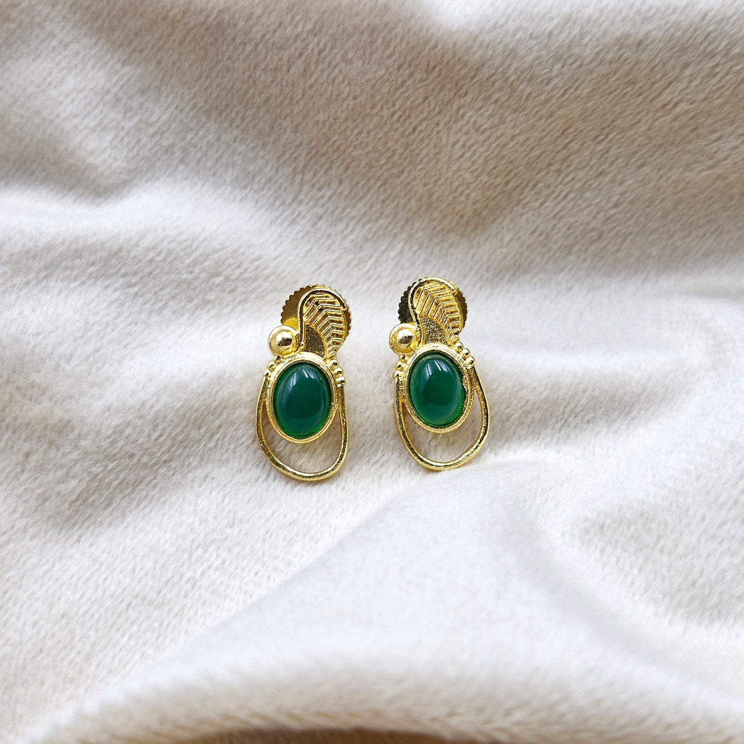 Gold Oval Drop Earrings for Women Minimal Elegant Jewelry ST09-GLD