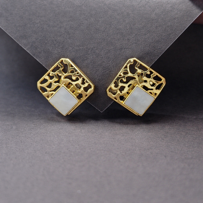 Gold Geometric Stud Earrings for Women Modern Statement Jewelry ST10-GLD