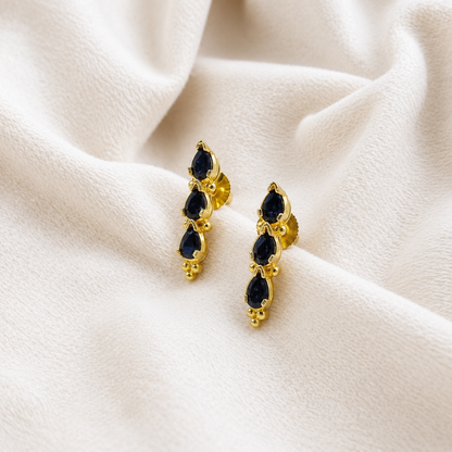 Gold Plated Teardrop Stud Earrings for Women Elegant Statement Jewelry ST13-GLD