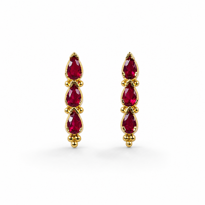 Gold Plated Teardrop Stud Earrings for Women Elegant Statement Jewelry ST13-GLD
