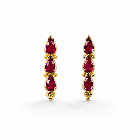 Gold Plated Teardrop Stud Earrings for Women Elegant Statement Jewelry ST13-GLD
