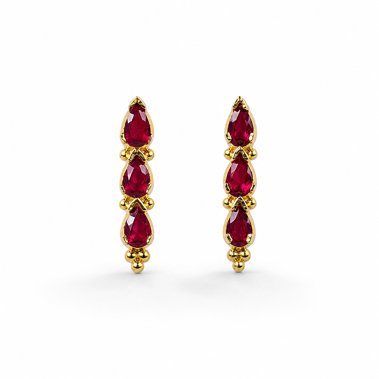 Gold Plated Teardrop Stud Earrings for Women Elegant Statement Jewelry ST13-GLD