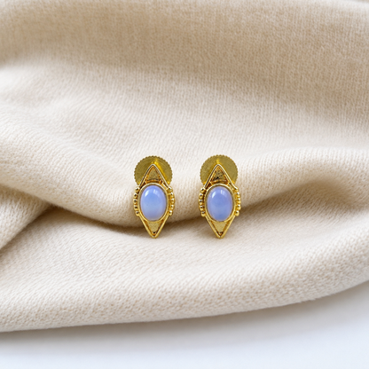 Gold Plated Geometric Stud Earrings for Women|Vintage Chic Style ST18-GLD