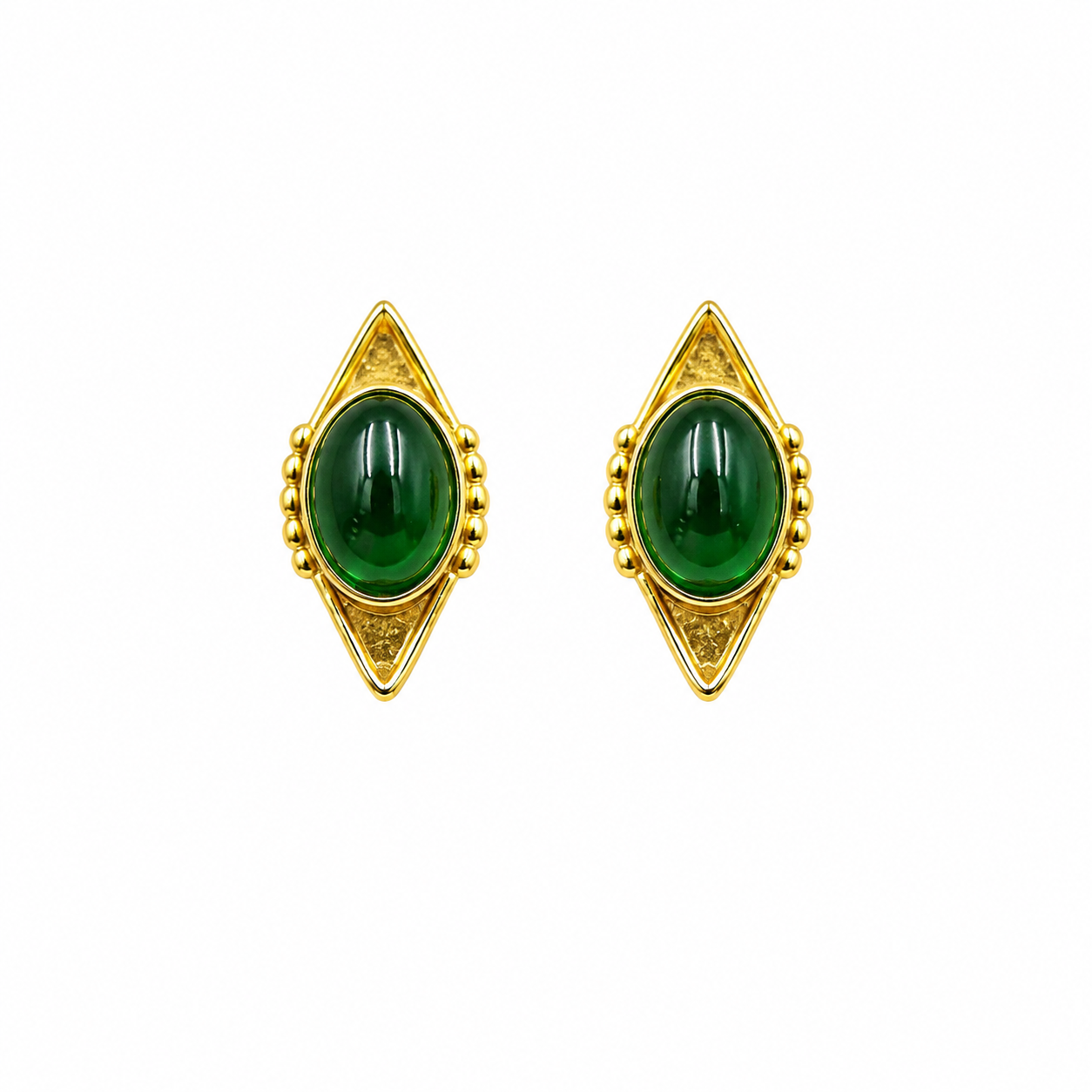Gold Plated Geometric Stud Earrings for Women|Vintage Chic Style ST18-GLD