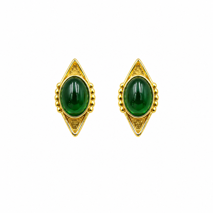 Gold Plated Geometric Stud Earrings for Women|Vintage Chic Style ST18-GLD