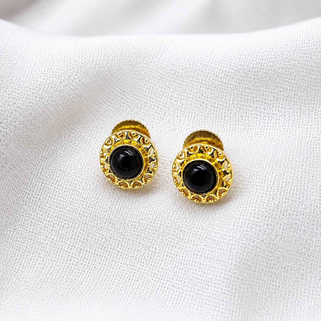 Gold Plated Vintage Stud Earrings for Women Elegant Everyday Jewelry ST19-GLD