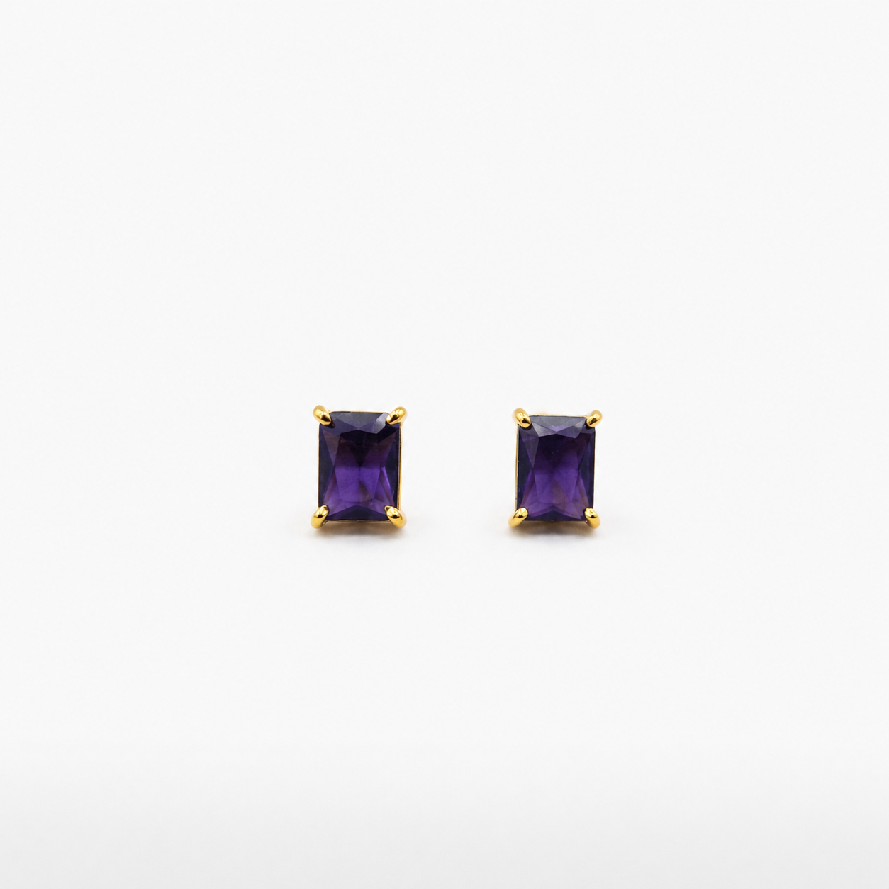 Gold Plated Rectangle Stud Earrings for Women Minimalist Jewelry ST20-GLD