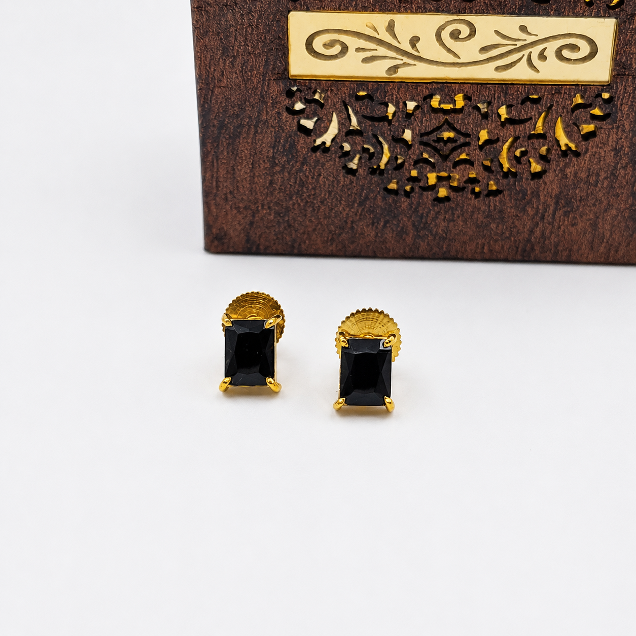 Gold Plated Rectangle Stud Earrings for Women Minimalist Jewelry ST20-GLD