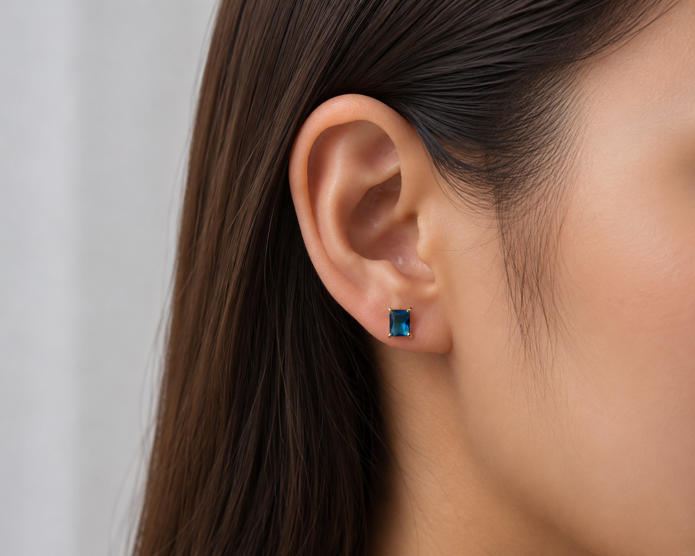 Gold Plated Rectangle Stud Earrings for Women Minimalist Jewelry ST20-GLD