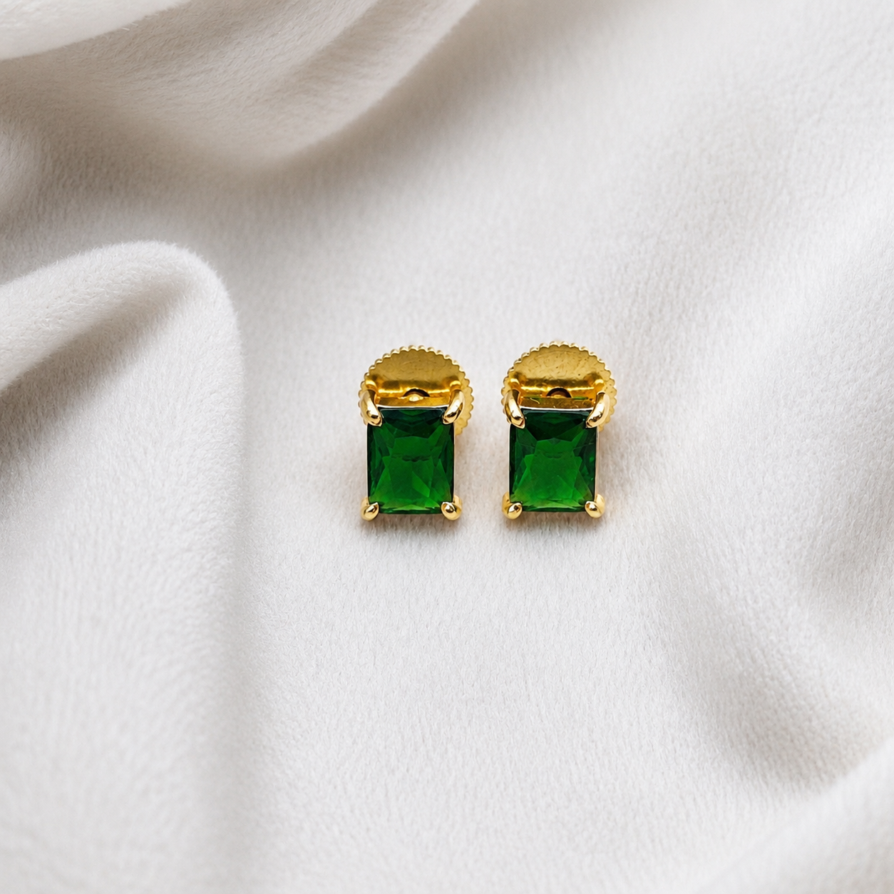 Gold Plated Rectangle Stud Earrings for Women Minimalist Jewelry ST20-GLD