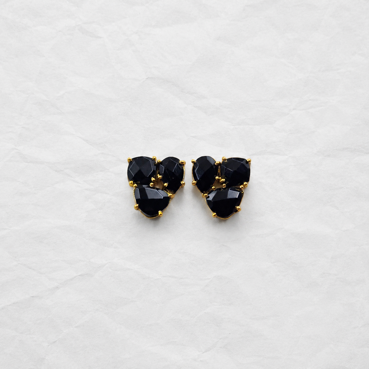 Gold Plated Cluster Stud Earrings for Women Statement Fashion Jewelry ST22-GLD