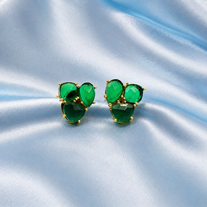 Gold Plated Cluster Stud Earrings for Women Statement Fashion Jewelry ST22-GLD