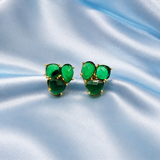 Gold Plated Cluster Stud Earrings for Women Statement Fashion Jewelry ST22-GLD
