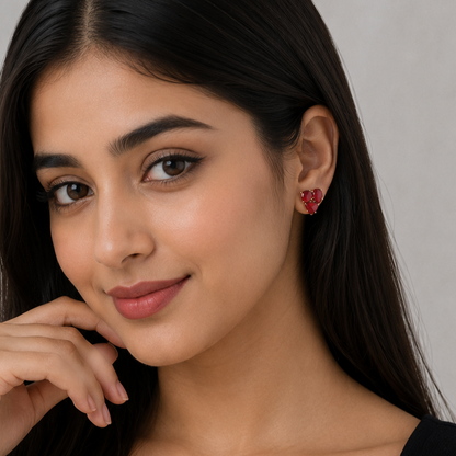 Gold Plated Cluster Stud Earrings for Women Statement Fashion Jewelry ST22-GLD