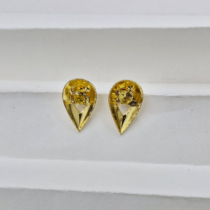 Gold Plated Teardrop Stud Earrings for Women Minimalist Jewelry ST23-GLD