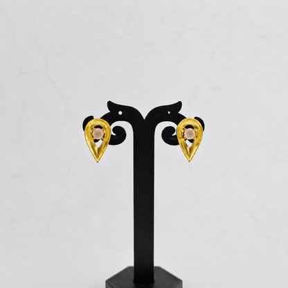 Gold Plated Teardrop Stud Earrings for Women Minimalist Jewelry ST23-GLD