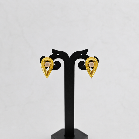 Gold Plated Teardrop Stud Earrings for Women Minimalist Jewelry ST23-GLD