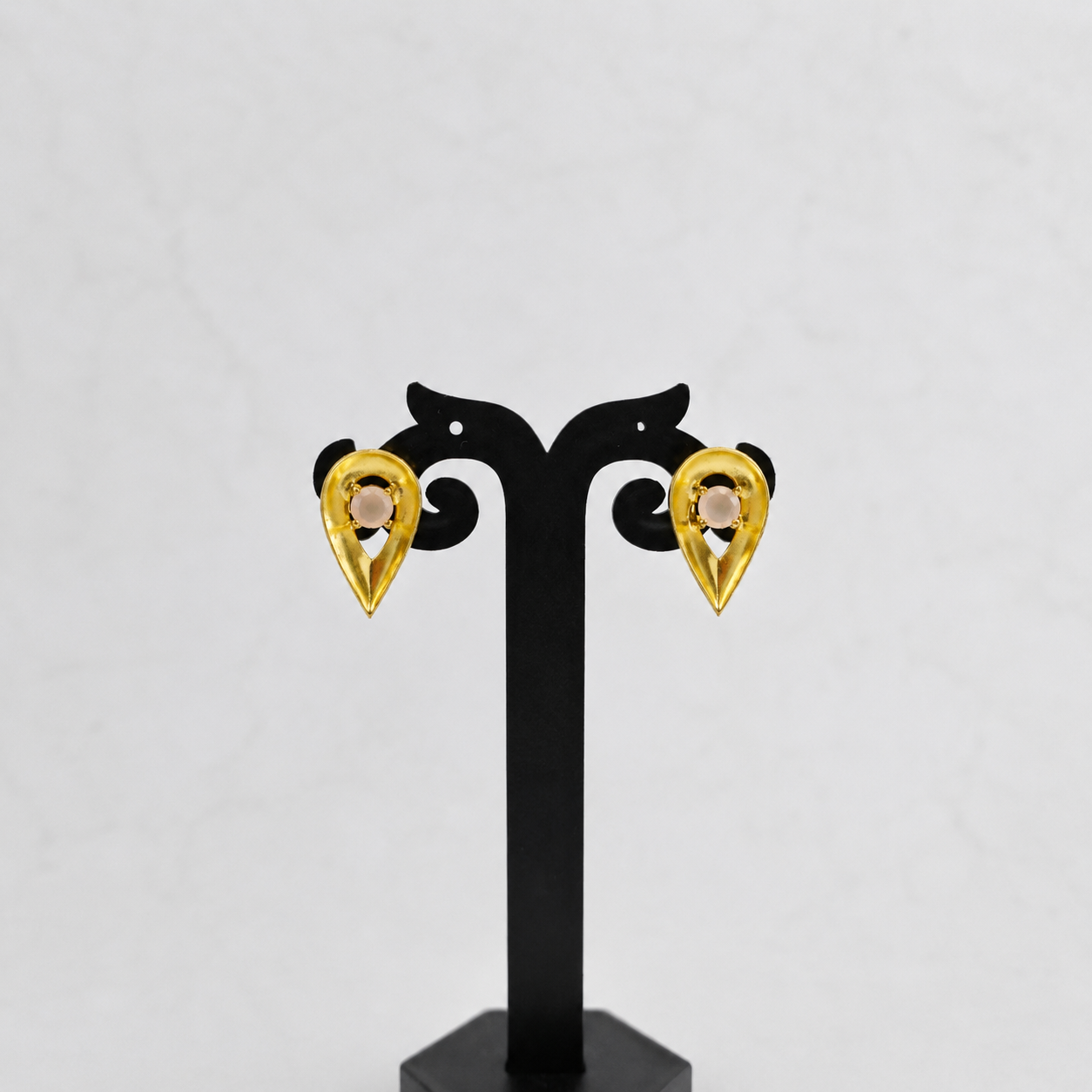 Gold Plated Teardrop Stud Earrings for Women Minimalist Jewelry ST23-GLD