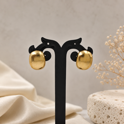 Gold Plated Chunky Stud Earrings for Women Modern Statement Jewelry ST24-GLD