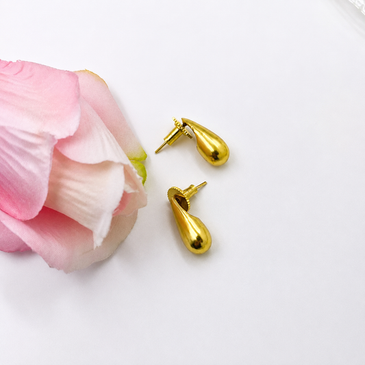 Gold Plated Teardrop Stud Earrings for Women Minimalist Jewelry ST26-GLD