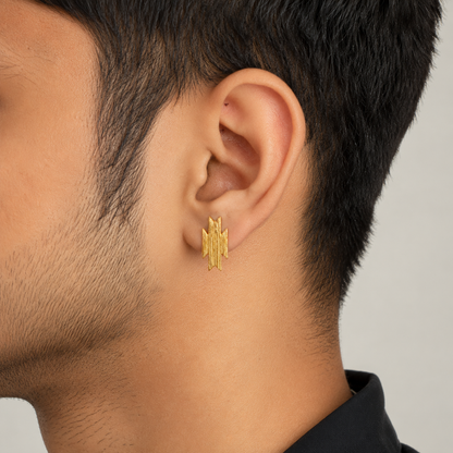 Gold Plated Geometric Stud Earrings for Women Minimalist Jewelry ST27-GLD