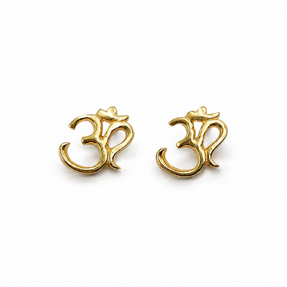 Om Stud Earrings for Women Spiritual Everyday Jewelry ST30-PLN
