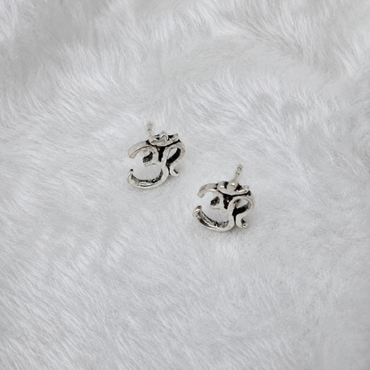 Om Stud Earrings for Women Spiritual Everyday Jewelry ST30-PLN