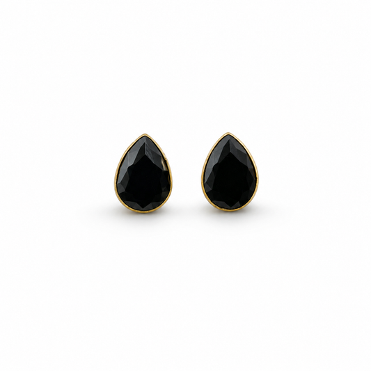 Gold Plated Pear Shape Stud Earrings for Women ST32-GLD