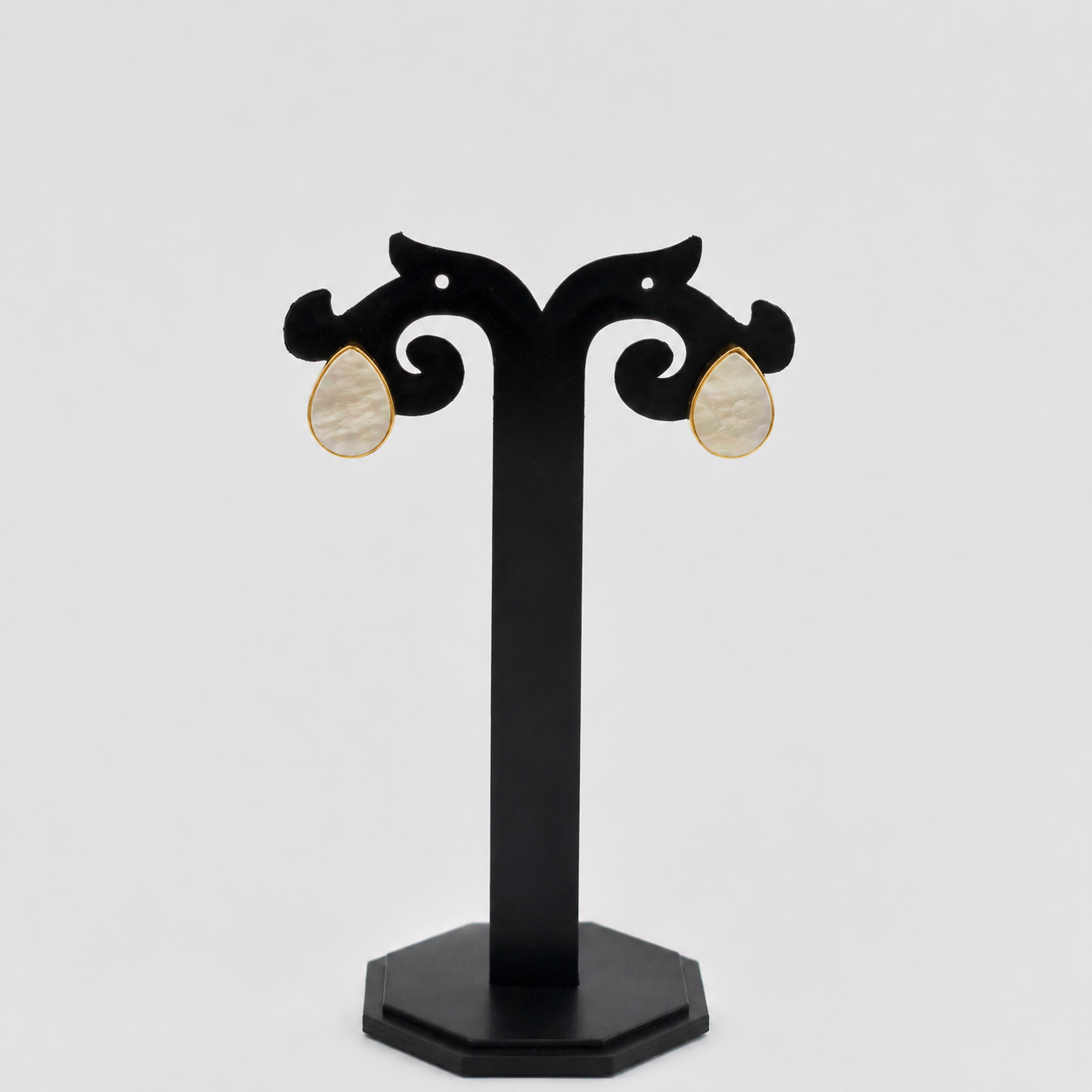 Gold Plated Pear Shape Stud Earrings for Women ST32-GLD