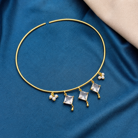Luxury Gold Choker Necklace for Women Elegant Statement Jewelry WCKR05-GLD